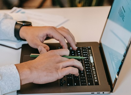 Student Using Laptop